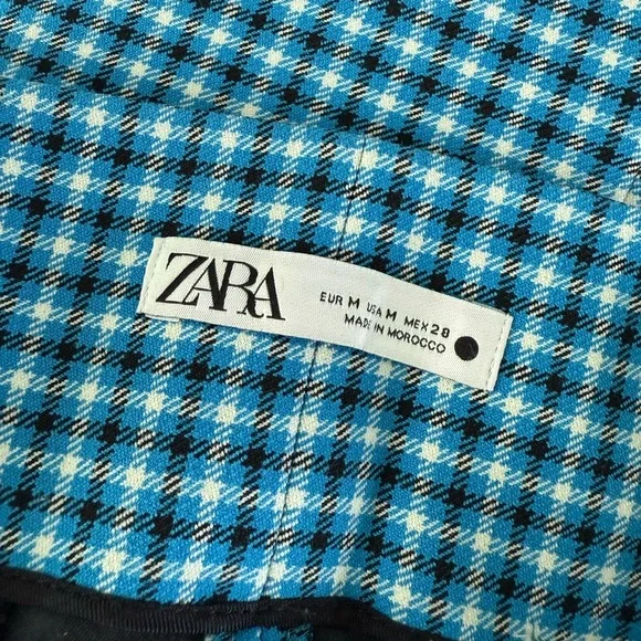 Zara Blue Plaid A-Line Skirt - Picture 5 of 6